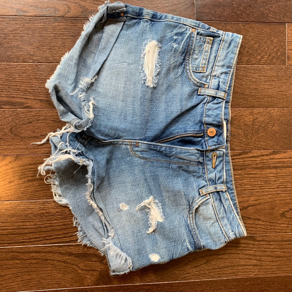 Jean shorts.